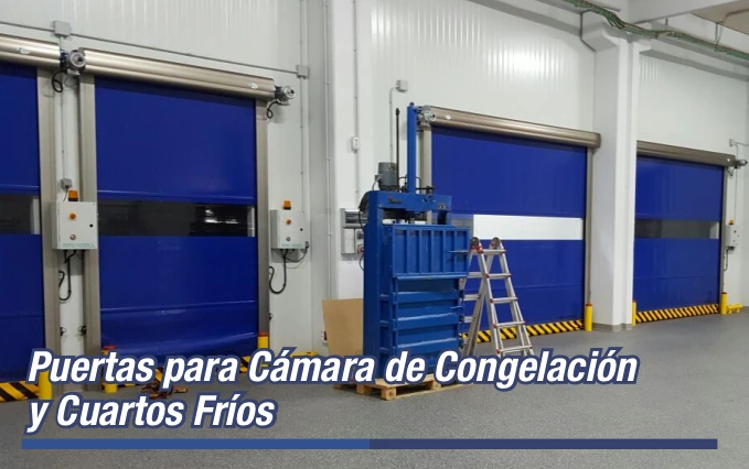 Puertas Rápidas Enrollables Industriales en centro logístico